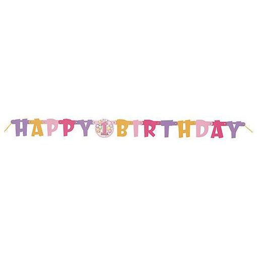 Picture of FIRST BIRTHDAY PINK BANNER - 1.19M